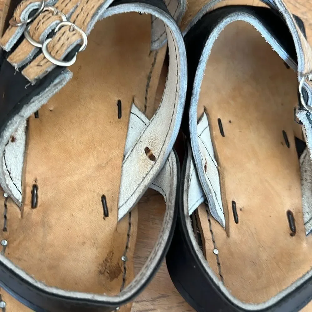Tire sandals shoes Handmade leather and pony hair - Picture 11 of 16
